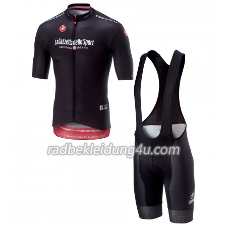 Set Schwarzes Kurzarmtrikot + Trägerhose 2018 Giro d'Italia